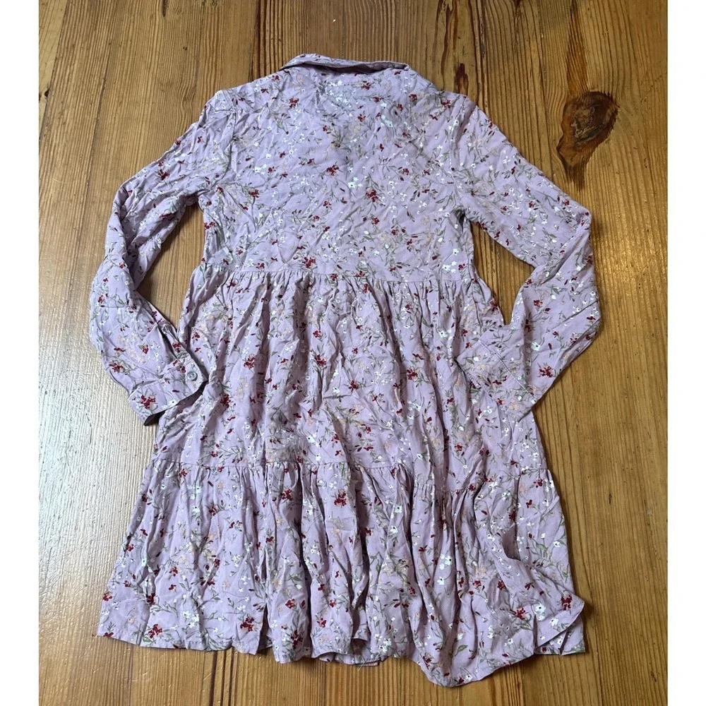 Amy Byer Shirt Dress Kids Mauve NWT Floral Boho Tiered SIZE 12